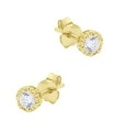Beautiful Round Shaped CZ Silver Stud Earring STS-6498
